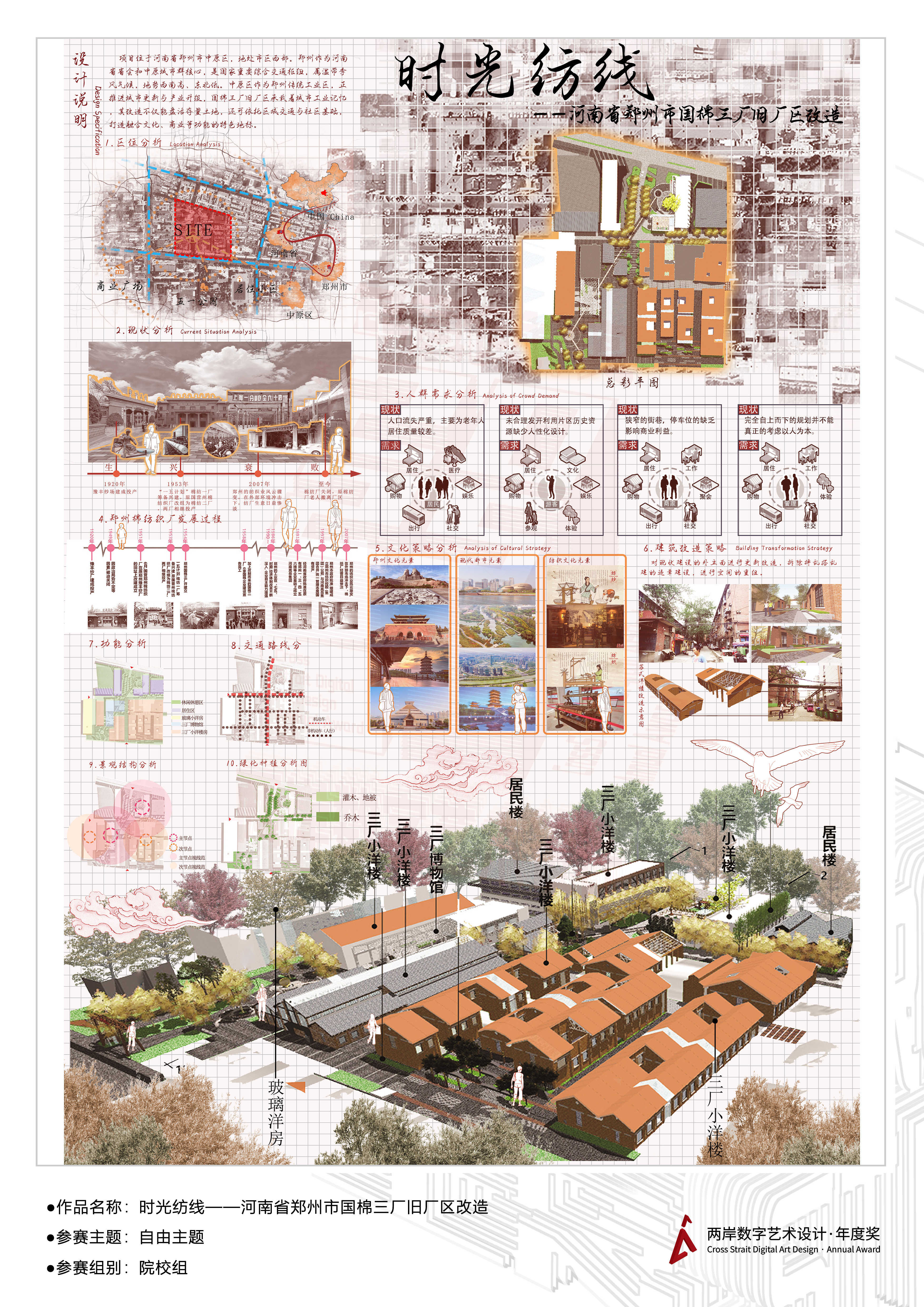《时光纺线——河南省郑州市国棉三厂旧厂区改造》——2025两岸数字艺术设计·年度奖优秀作品展-两岸国际艺术设计·年度奖·两岸数字艺术设计大赛